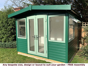 image of Regent green coloured luxury garden room office