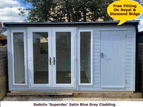 Sadolin Superdec Blue Grey Wood Stain - 1st Choice Leisure Buildings