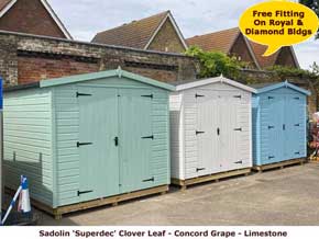 Sadolin Superdec Clover Leaf, Concord Grape, Limestone  Stain - 1st Choice Leisure Buildings