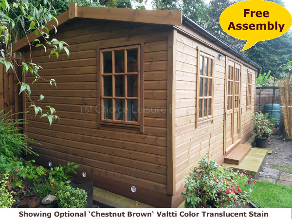 Chestnut Brown Painted Buildings - 1st Choice Leisure Buildings